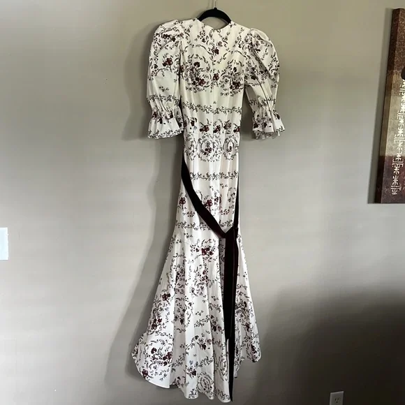 ANTONIO MELANI x NICOLA BATHIE EMILIA FLORAL PRINT DROP WAIST DRESS. - Picture 8 of 14